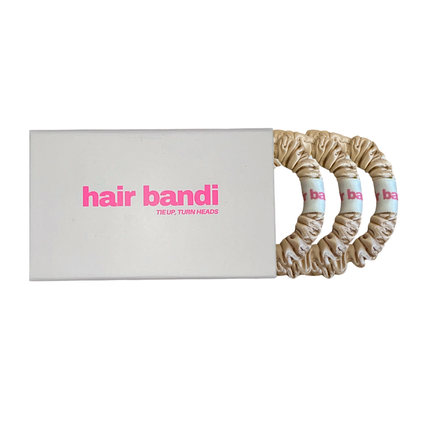 100% Silk hair bandi - Small in Rose Gold