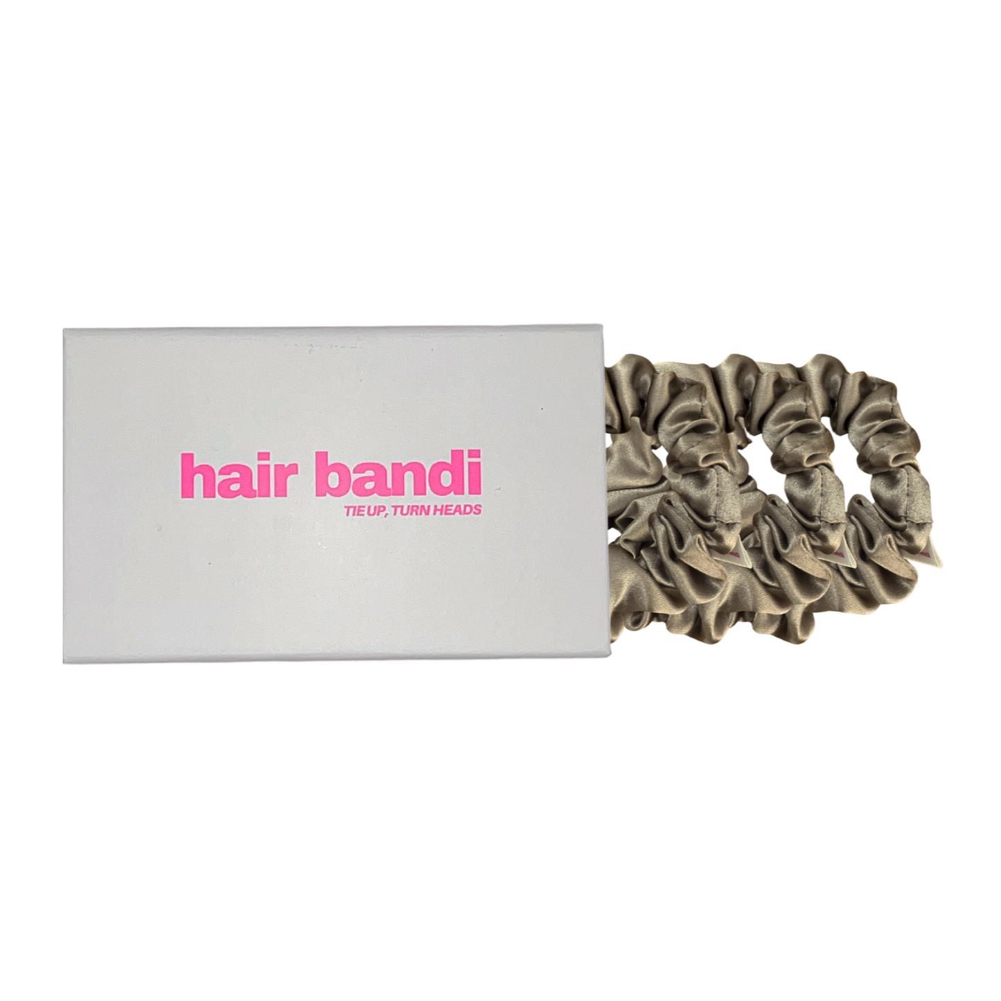 100% Silk hair bandi - Medium in Champagne