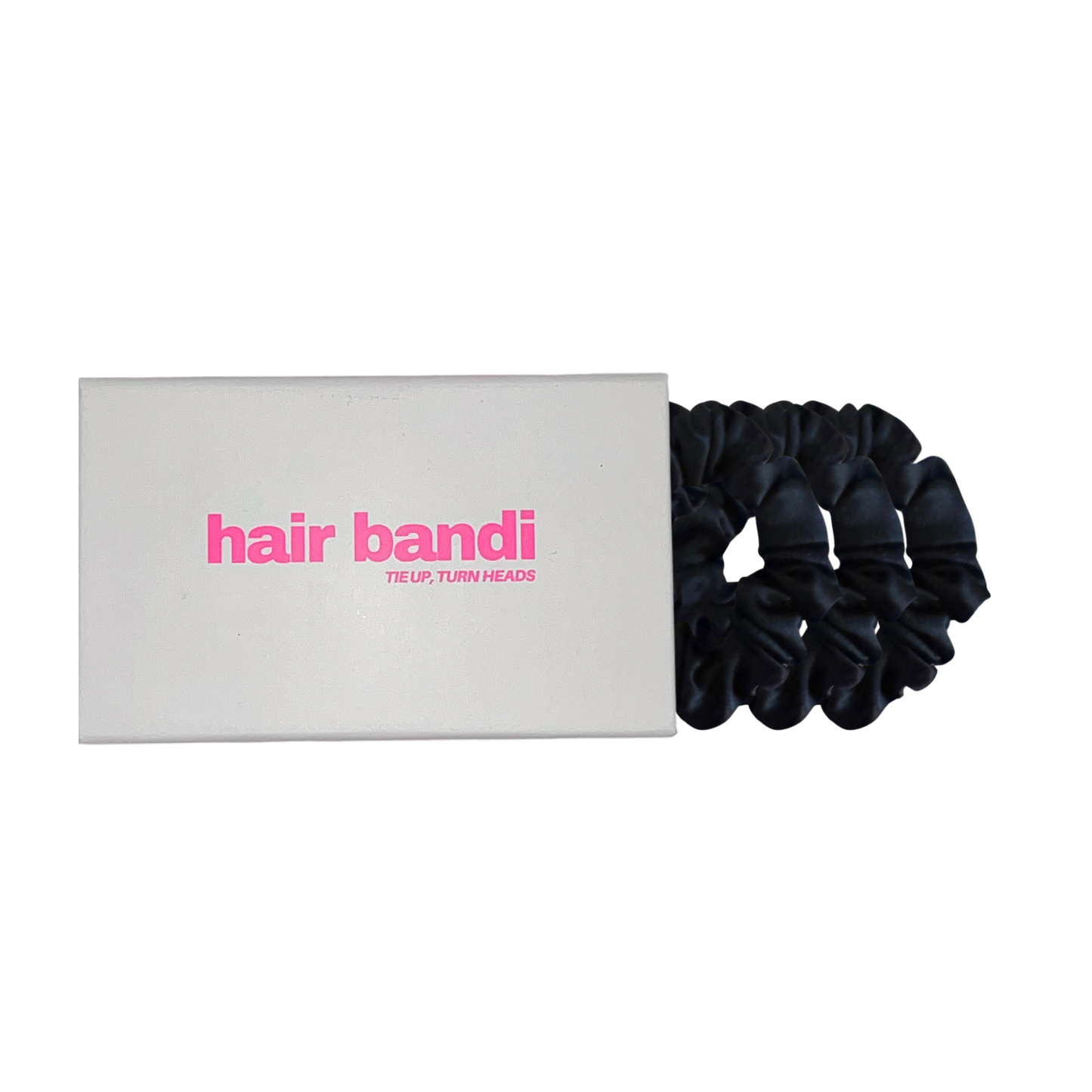 100% Silk hair bandi - Medium in Black