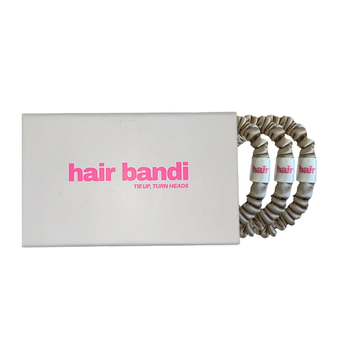 100% Silk hair bandi - Small in Champagne