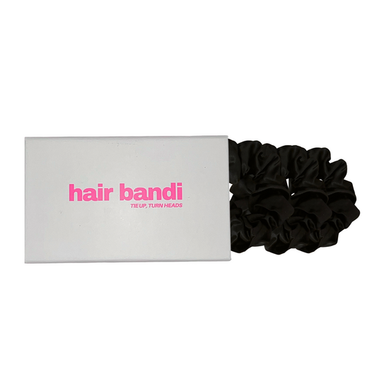 100% Silk hair bandi - Large in Black
